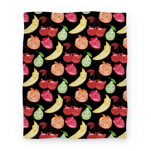 Kawaii Fruit Kitties Pattern Blanket