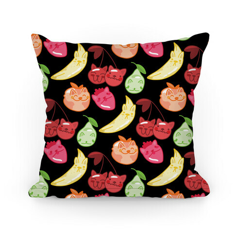 Kawaii Fruit Kitties Pattern Pillow