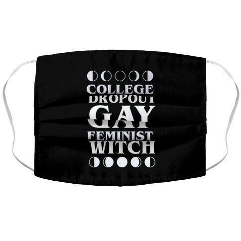 College Dropout Gay Feminist Witch Accordion Face Mask