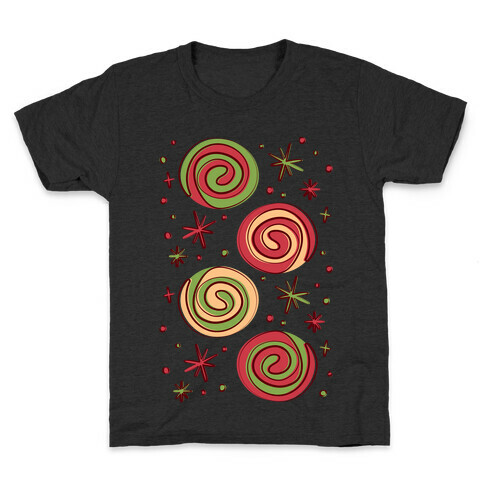 Christmas Pinwheel Cookies White Print Kids T-Shirt