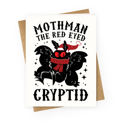 Mothman The Red Eyed Cryptid Greeting Card