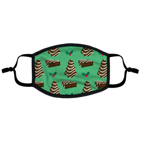 Holiday Tree Cake Pattern (Chocolate) Flat Face Mask