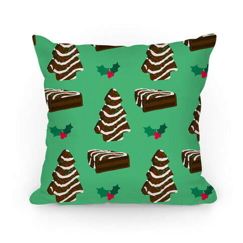 Holiday Tree Cake Pattern (Chocolate) Pillow