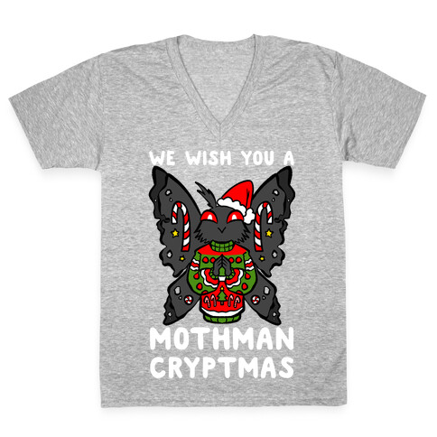We Wish You A Mothman Cryptmas V-Neck Tee Shirt