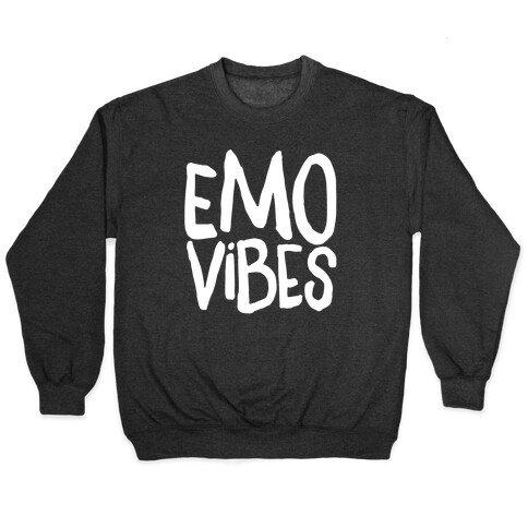 Emo Vibes White Print Pullover