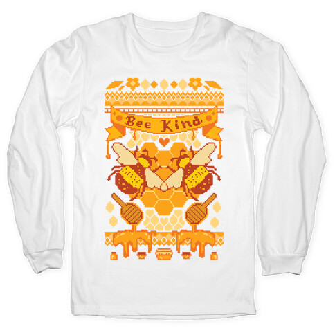 Bee Kind Sweater Pattern Long Sleeve T-Shirt