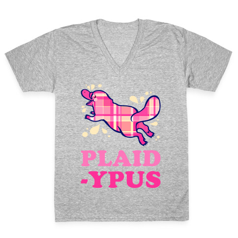 Plaidypus V-Neck Tee Shirt