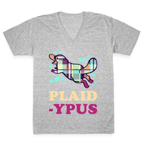 Plaidypus V-Neck Tee Shirt