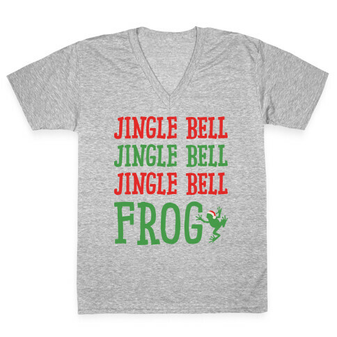 Jingle Bell Frog V-Neck Tee Shirt