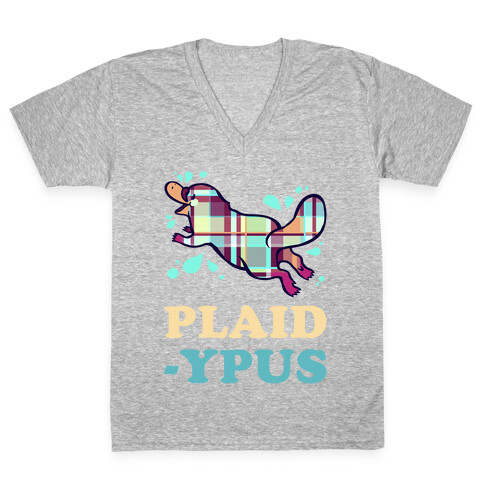 Plaidypus V-Neck Tee Shirt