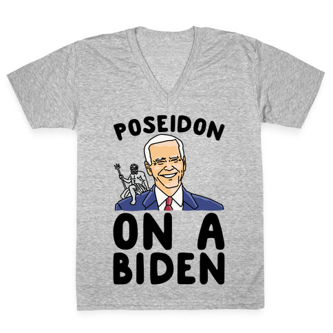 Poseidon On A Biden Parody V-Neck Tee Shirt