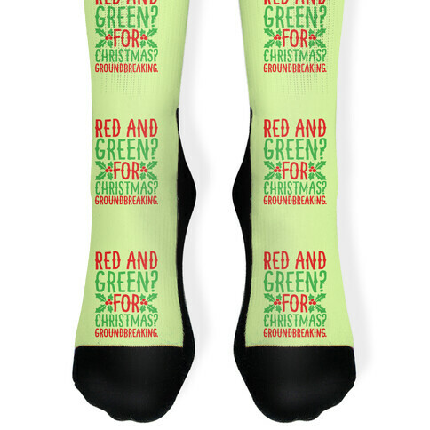 Red And Green For Christmas Groundbreaking Parody Sock