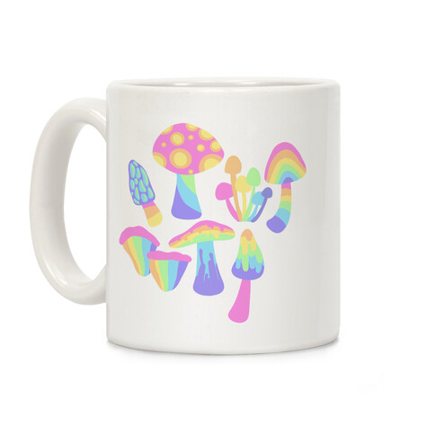 Pastel Rainbow Mushrooms Pattern Coffee Mug