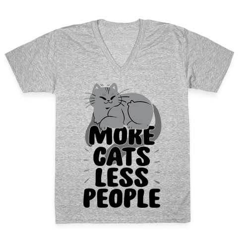 More Cats Less People V-Neck Tee Shirt