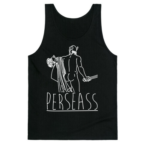 Perseass Parody White Print Tank Top