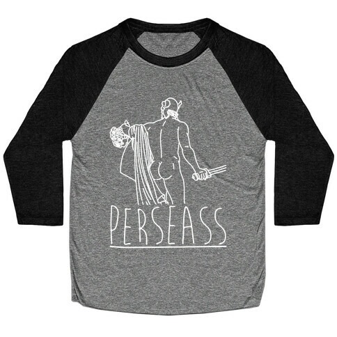 Perseass Parody White Print Baseball Tee