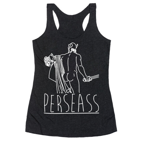 Perseass Parody White Print Racerback Tank Top