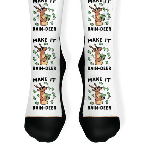 Make It Rain-deer Sock