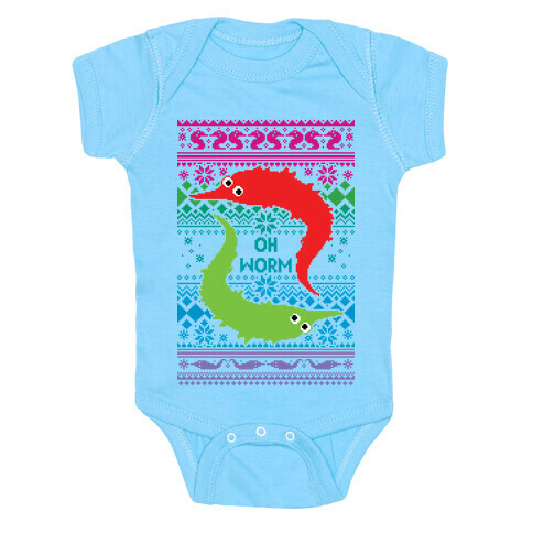 Oh Worm Ugly Sweater Baby One-Piece