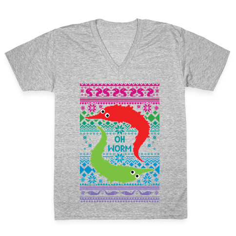 Oh Worm Ugly Sweater V-Neck Tee Shirt