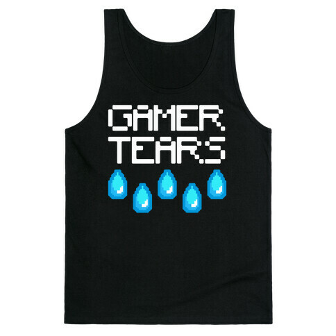 Gamer Tears White Print Tank Top