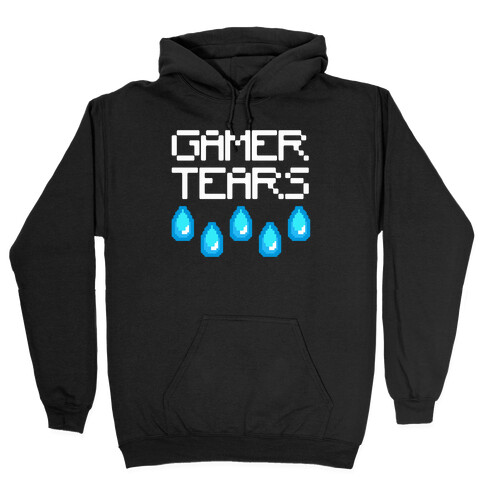Gamer Tears White Print Hooded Sweatshirt