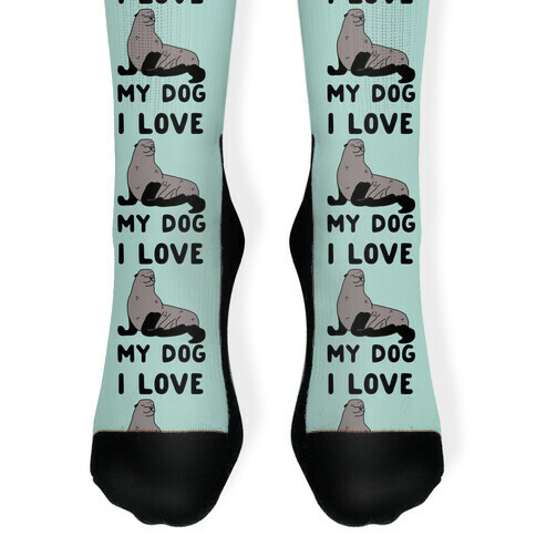 I Love My Dog (Seal) Sock