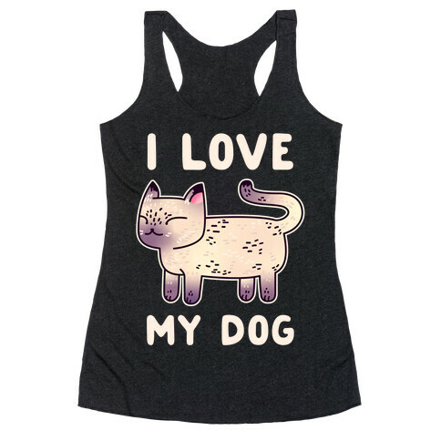 I Love My Dog (Cat) Racerback Tank Top