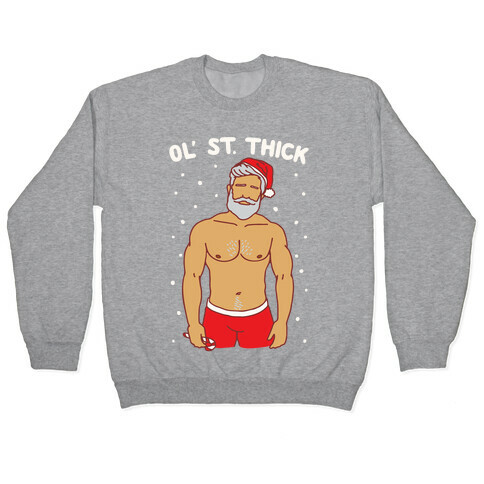 Ol' St. Thick Parody White Print Pullover