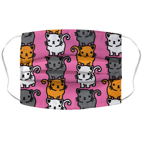 Kitty Stack Pattern Accordion Face Mask