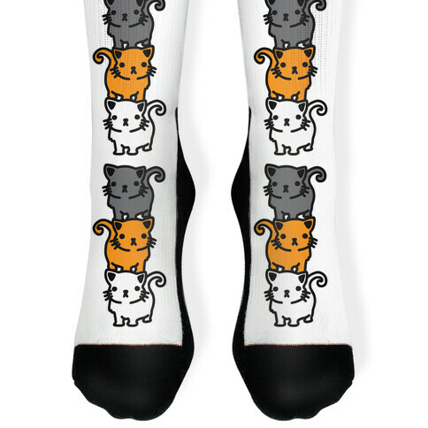 Kitty Stack Pattern Sock