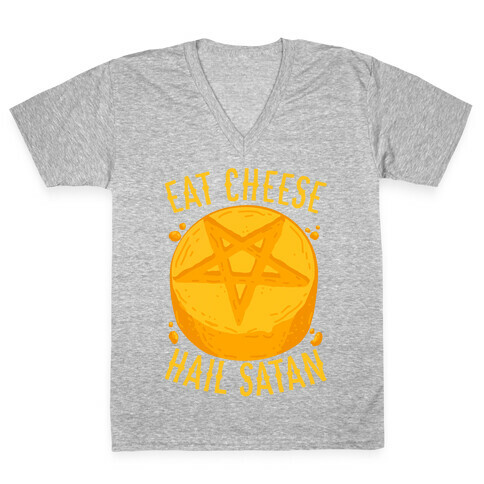 Eat Cheese Hail Satan V-Neck Tee Shirt