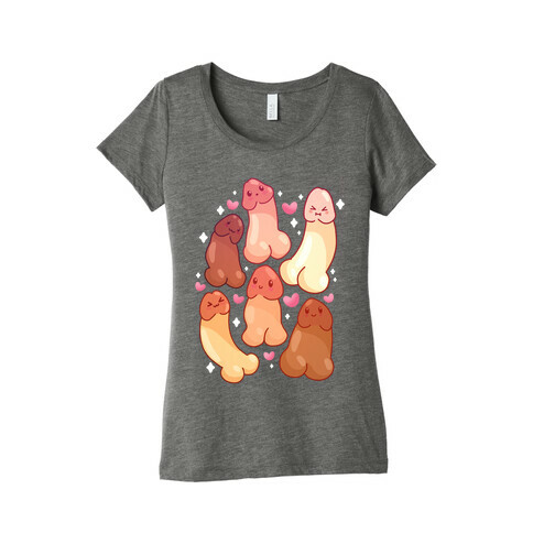 Kawaii Penises Pattern Womens T-Shirt