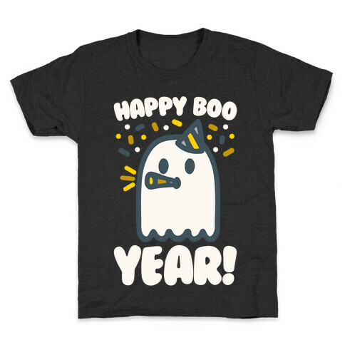 Happy Boo Year White Print Kids T-Shirt