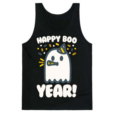 Happy Boo Year White Print Tank Top