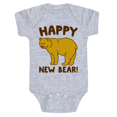Happy New Bear  Baby One-Piece