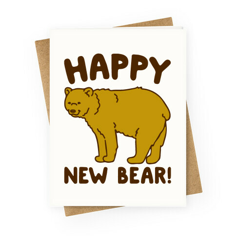 Happy New Bear  Greeting Card