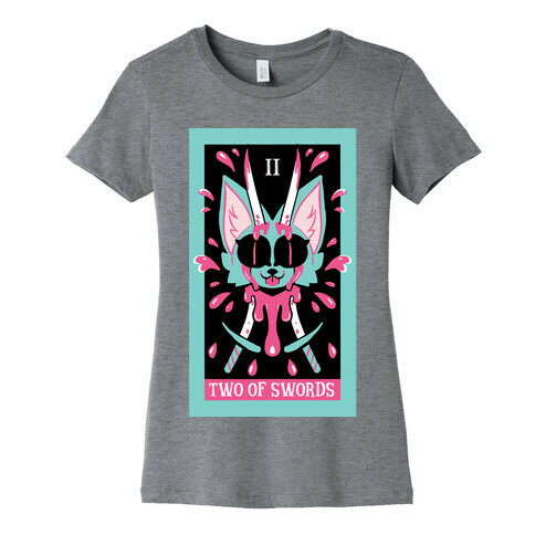 Creepy Cute Tarots: Two Of Swords Womens T-Shirt