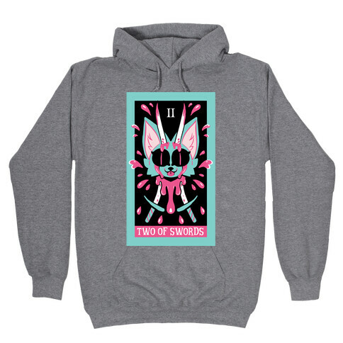 Creepy Cute Tarots: Two Of Swords Hooded Sweatshirt