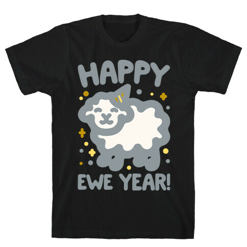 Happy Ewe Year White Print T-Shirt