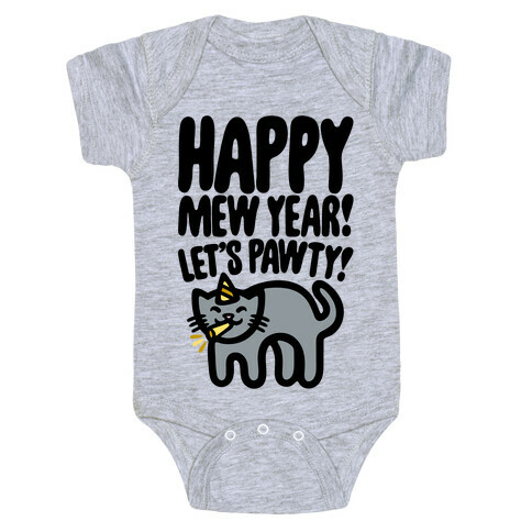 Happy Mew Year Let's Pawty Baby One-Piece