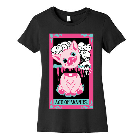 Creepy Cute Tarots: Ace of Wands Womens T-Shirt