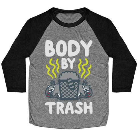 Body By Trash White Print Baseball Tee