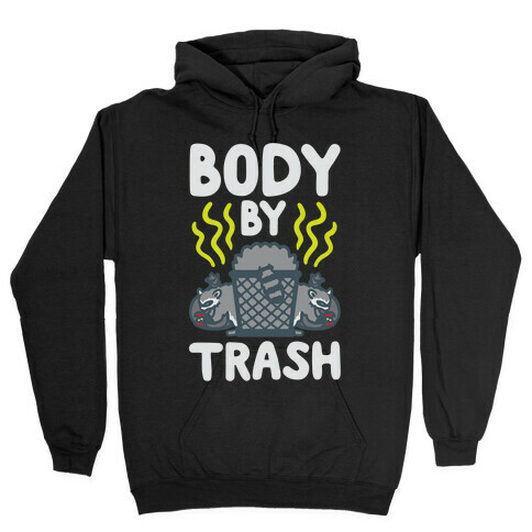 Body By Trash White Print Hooded Sweatshirt