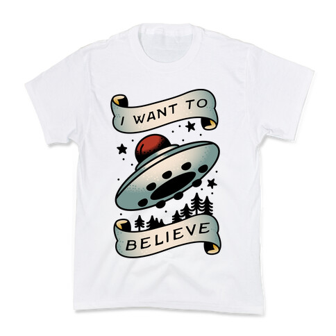 I Want to Believe (Old School Tattoo) Kids T-Shirt