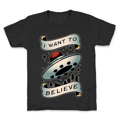 I Want to Believe (Old School Tattoo) Kids T-Shirt