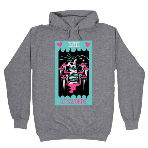 Creepy Cute Tarots: Eight of Swords Hooded Sweatshirt