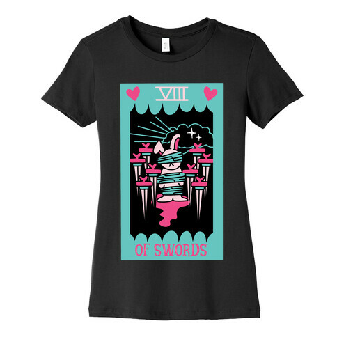 Creepy Cute Tarots: Eight of Swords Womens T-Shirt