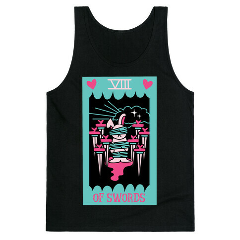 Creepy Cute Tarots: Eight of Swords Tank Top