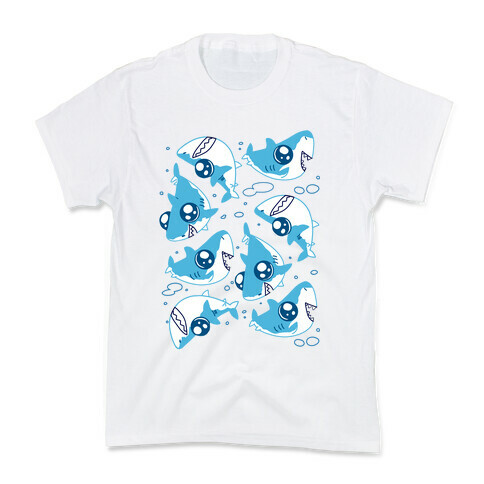 Cute Big Eyed Shark Pattern Kids T-Shirt